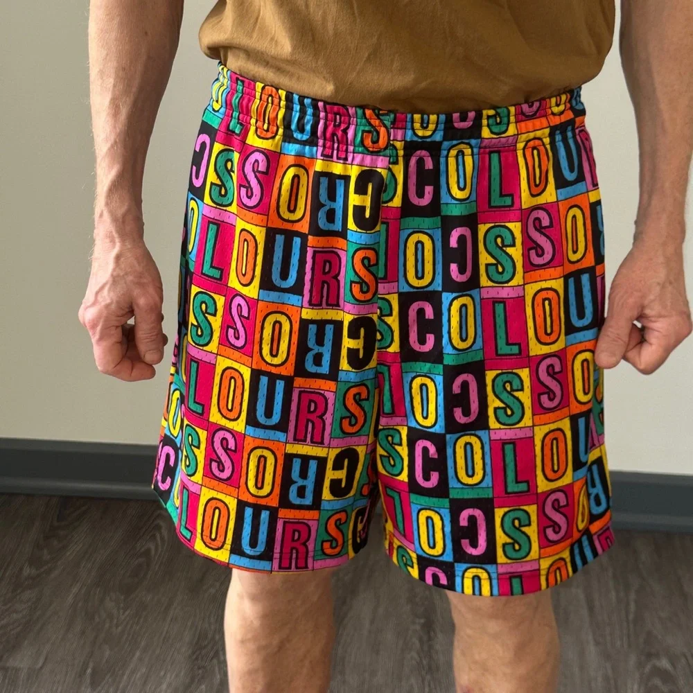 Cross Colours Y2K Block Letter Drawstring Shorts Men’s M Bold